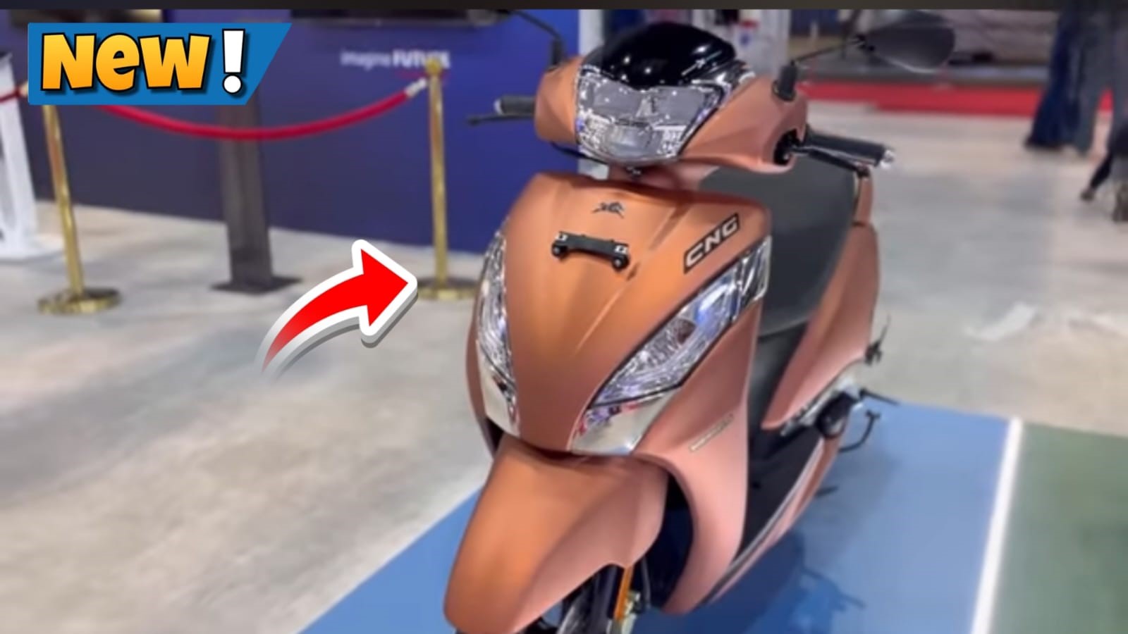 TVS Jupiter CNG: का डिजाइन काफी हद तक पेट्रोल वर्जन जैसा ही रखा गया है। 